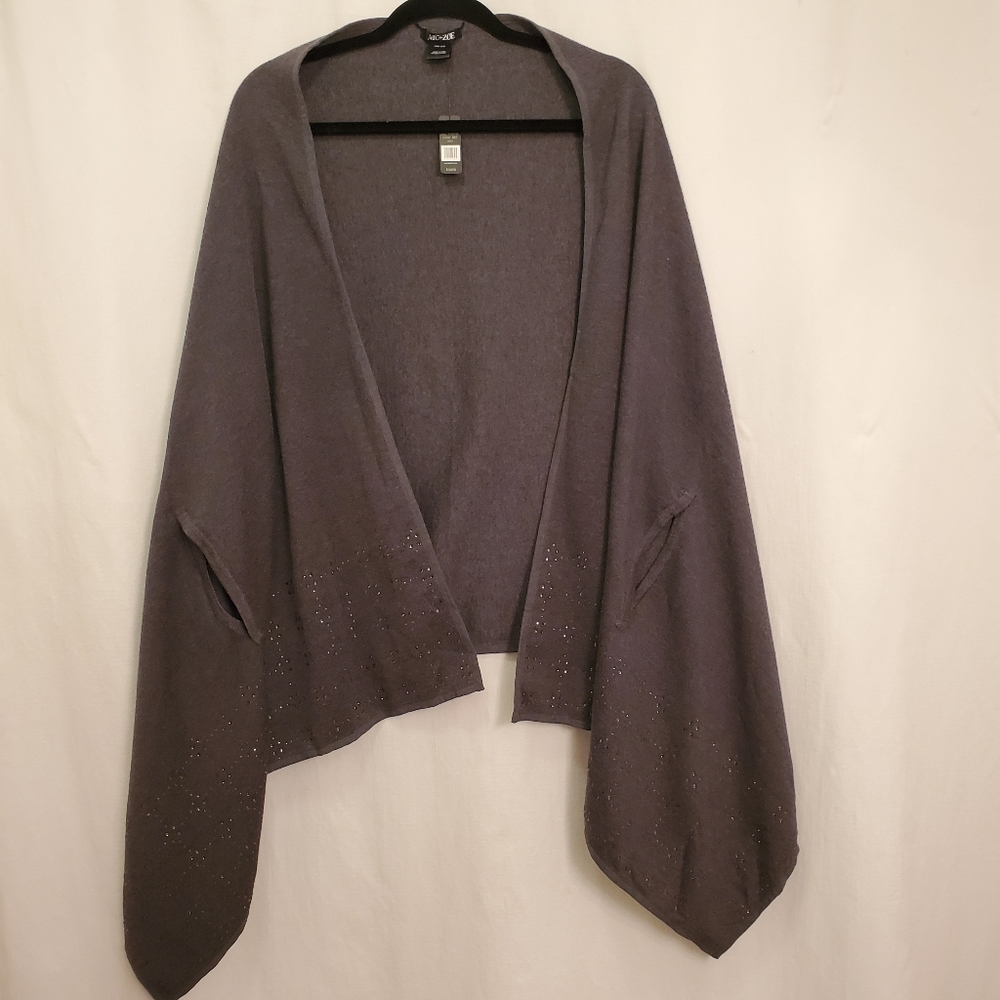 Nic&Zoe Grey Cape w/Silver studded accents NWT